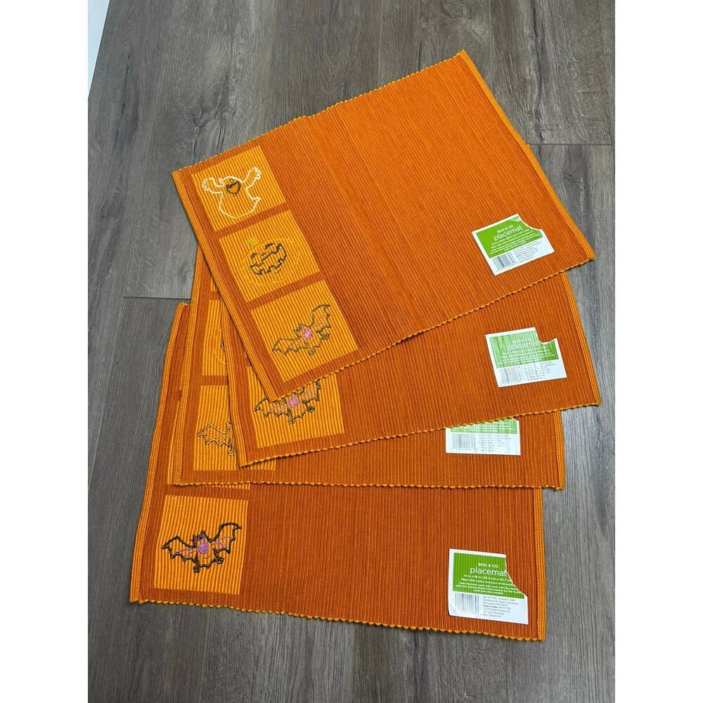 Halloween Placemats Set of 4 Ghost Pumpkin Bat Orange Vintage Target 2008 NWT - Picture 6 of 7